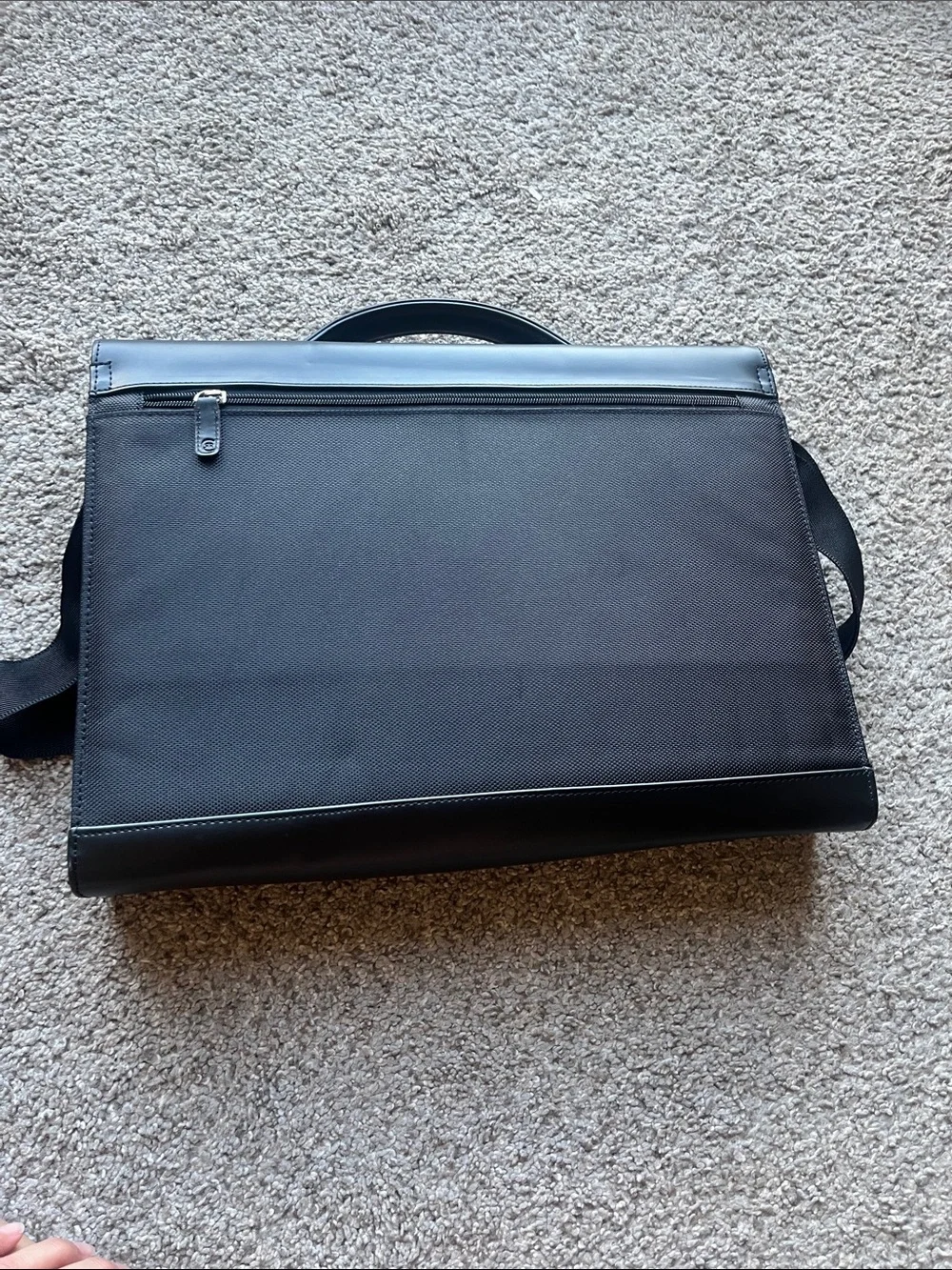 Black Quilted-Panel Laptop Briefcase